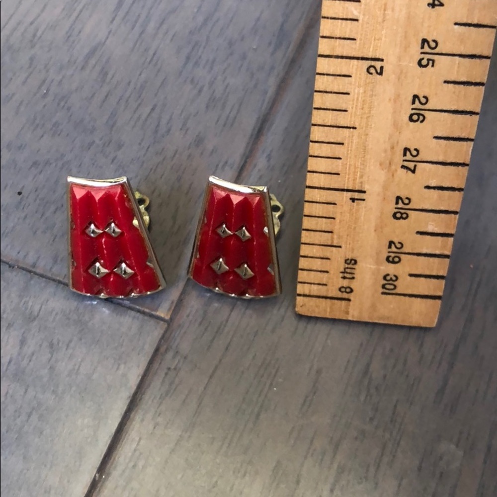 Vintage red necklace & earrings. - Picture 5 of 5